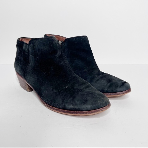 Sam Edelman Black Suede Ankle Booties Size 8 Women’s - Picture 1 of 7